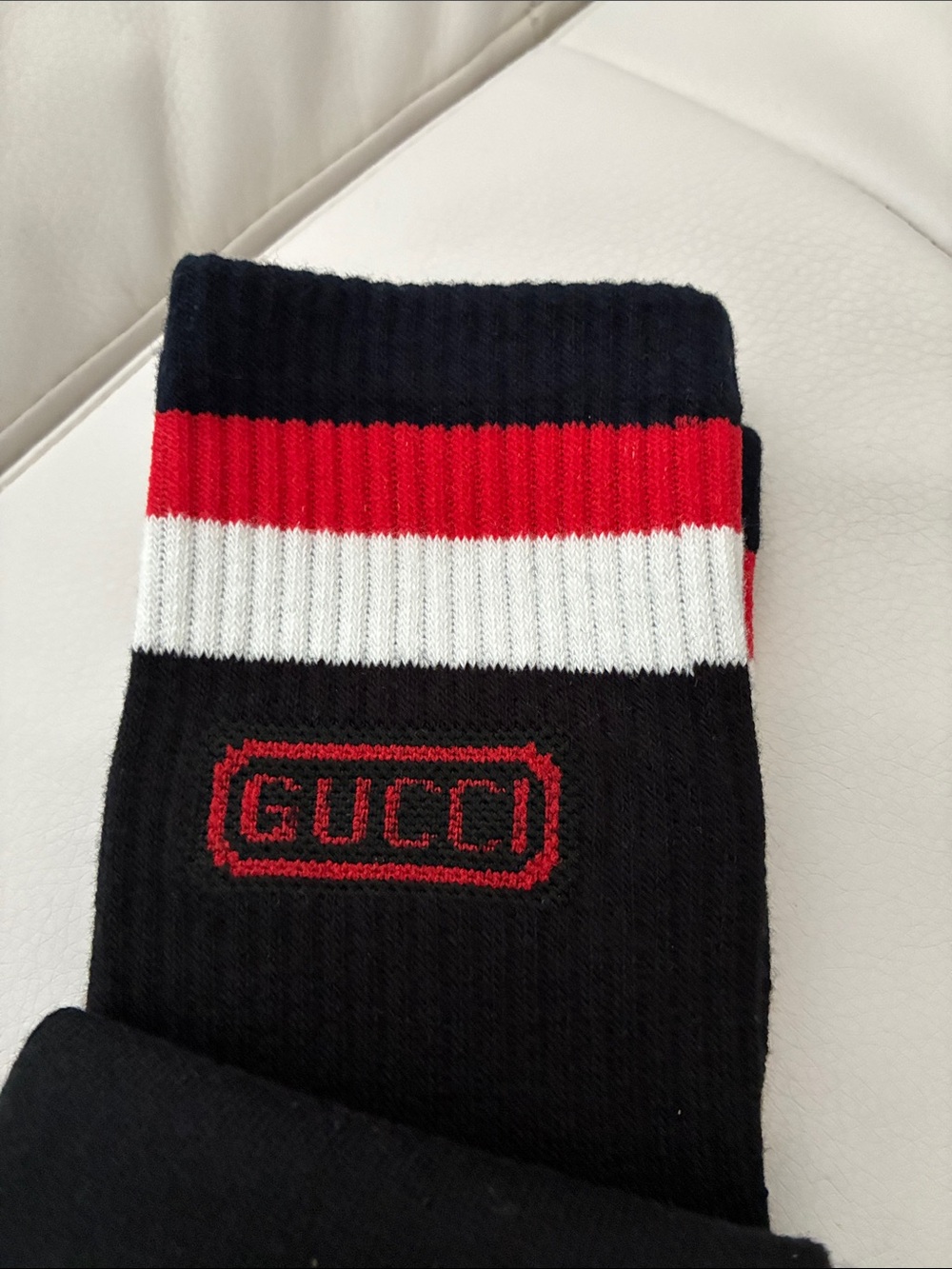 Gucci Black Socks with Red and White Stripes - Picture 4 of 4